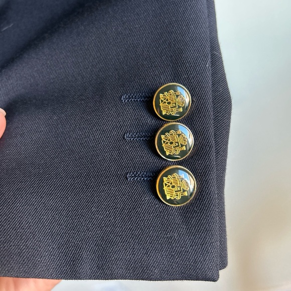 Italian Pure Virgin wool 44 Gold Button Double Breast Sport Coat academia preppy - Picture 6 of 16